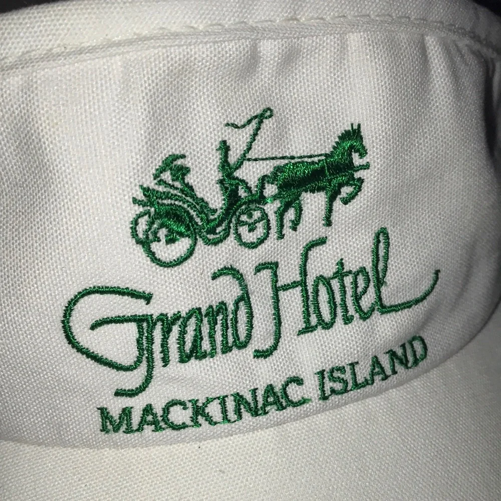 Grand Hotel Mackinac Island White Visor with Green Logo